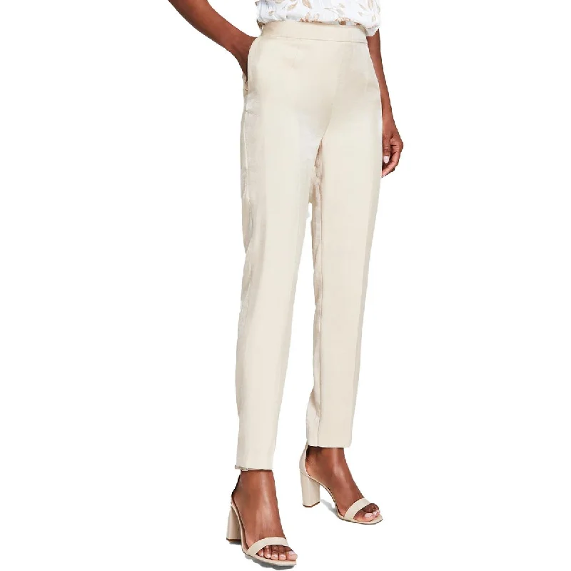 Anne Klein Womens High Rise Shimmer Trouser Pants