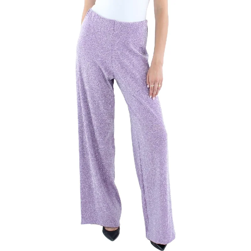 Baobab Womens Metallic Textured Wide Leg Pants