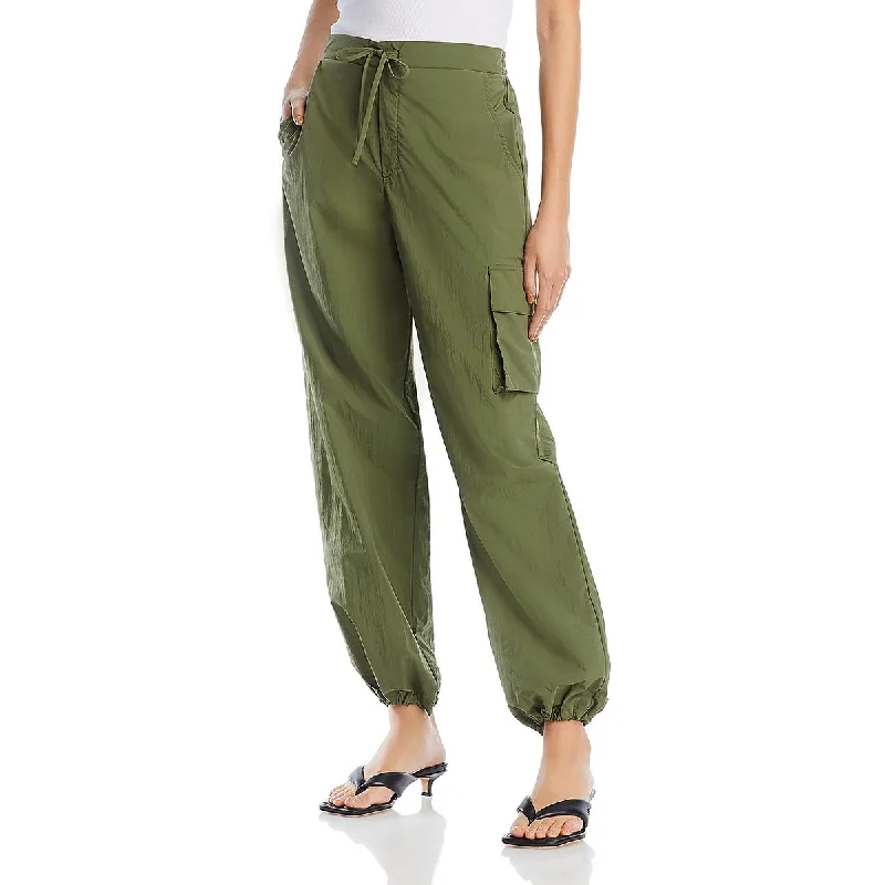 DONNI. Womens High Rise Drawstring Cargo Pants