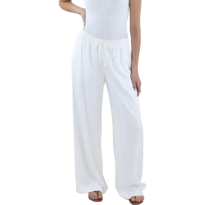 Lauren Ralph Lauren Womens High Rise Stretch Wide Leg Pants