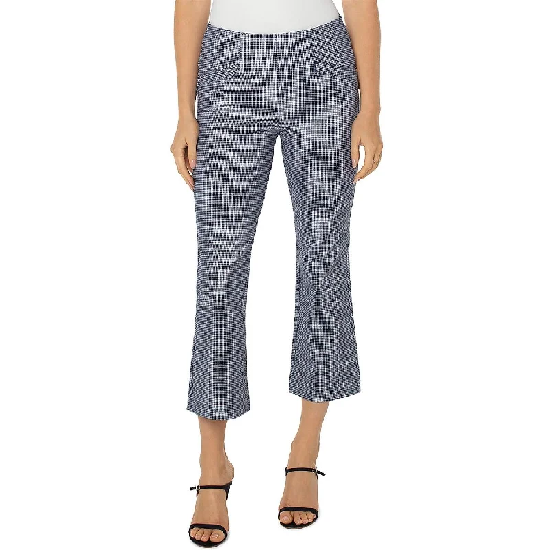 Liverpool Los Angeles Womens Cropped Printed Flared Pants