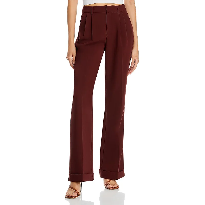 Paige Womens High Rise Pleated Wide Leg Pants