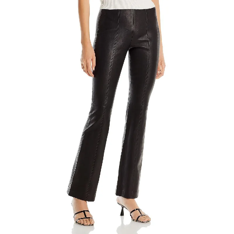 Rag & Bone Womens Simone Lambskin Leather Flat Front Flared Pants