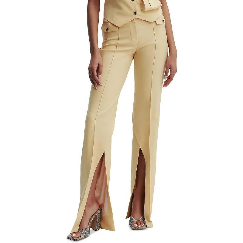 The Mannei Womens Wool High Rise Flared Pants