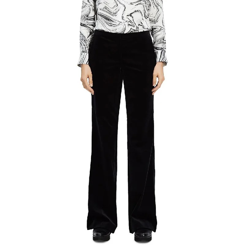 Theory Womens Solid Velvet Wide Leg Pants