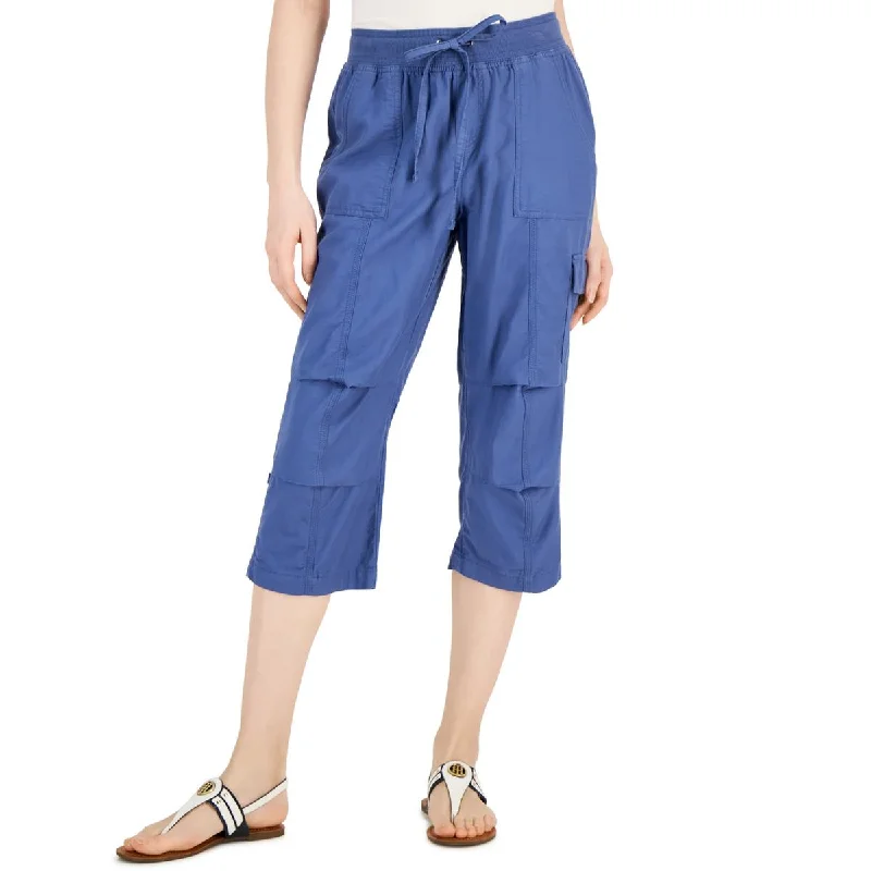 Tommy Hilfiger Womens Adjustable Pant Leg Drawstring Waist Cropped Pants