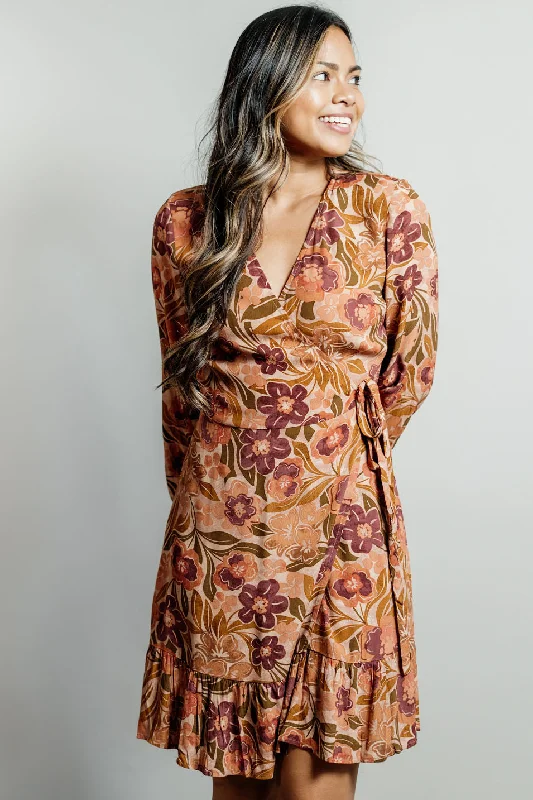 Clearance - Upon the Harvest Wrap Dress