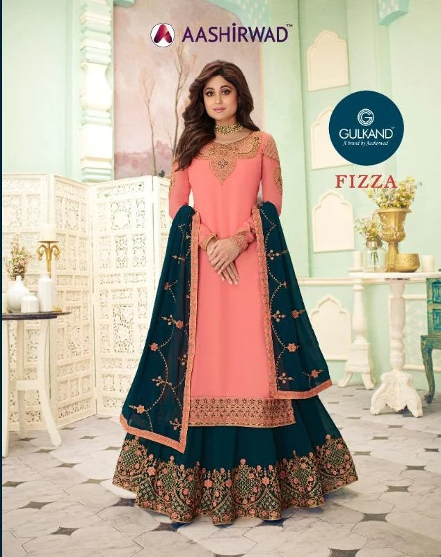 AASHIRWAD CREATION FIZZA DESIGNER GEORGETTE WEDDING WEAR DRESS MATERIAL