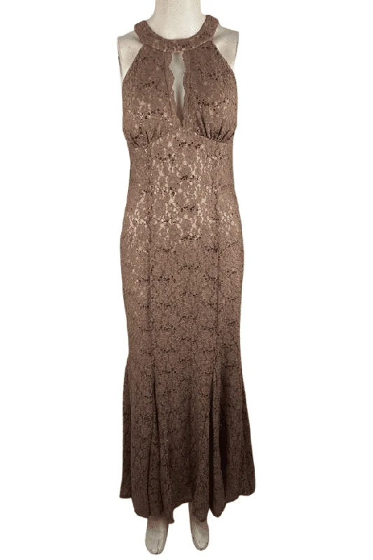 Night Way women's gold sequin gown size 8P