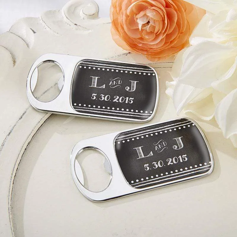 Personalized Silver Bottle Opener - Chalk(24 Pcs)