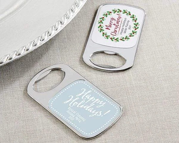 Personalized Silver Bottle Opener - Holiday(24 Pcs)