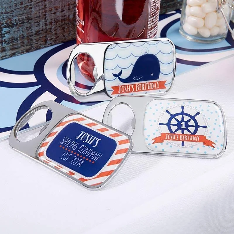 Personalized Silver Bottle Opener - Nautical Birthday(24 Pcs)