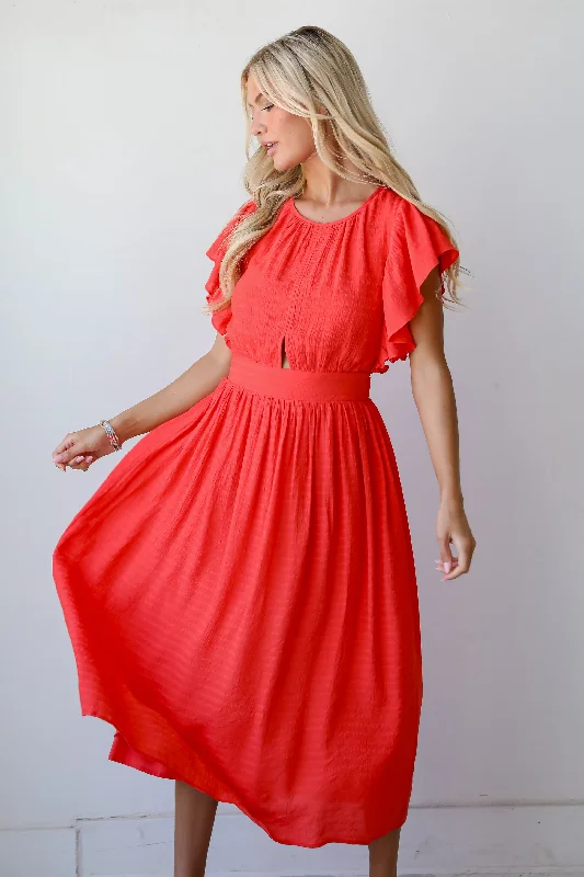 FINAL SALE - Perfectly Fun Red Midi Dress