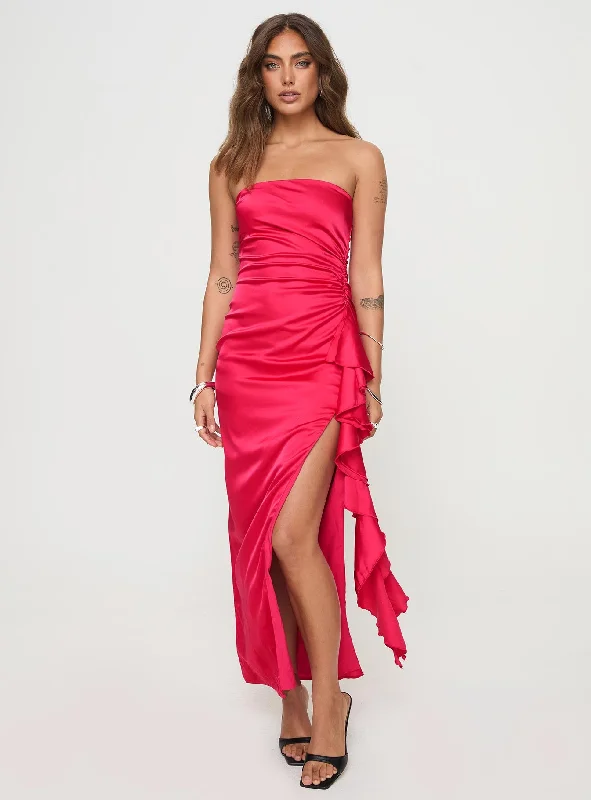 Callita Strapless Maxi Dress Red