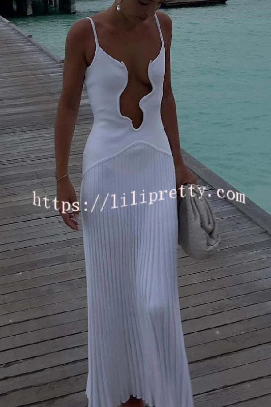 Modern Charm and Creativity Sexy Hollow Out Sling Maxi Dress