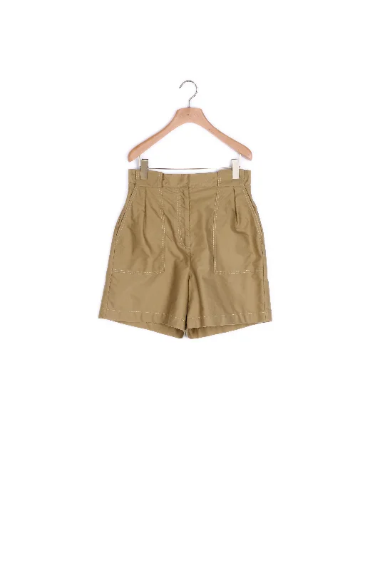 Short en gabardine de coton Mini Skirt with Bow