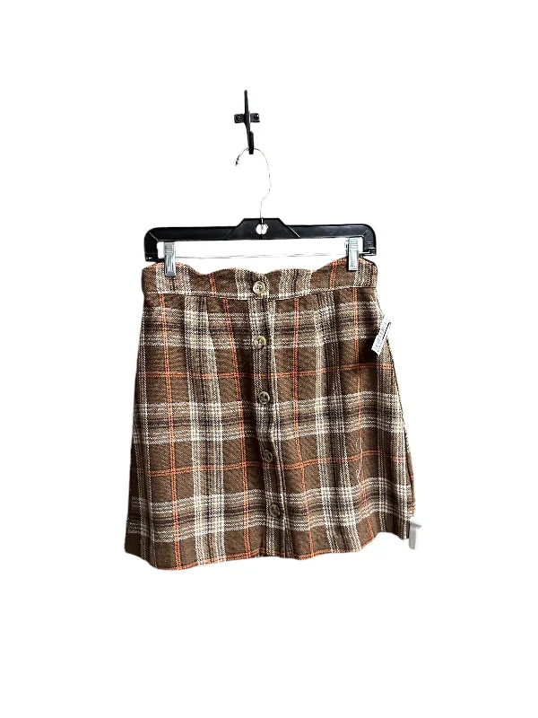 Skirt Mini & Short By Blu Pepper In Plaid Pattern, Size: M Sleek Mini Skirt