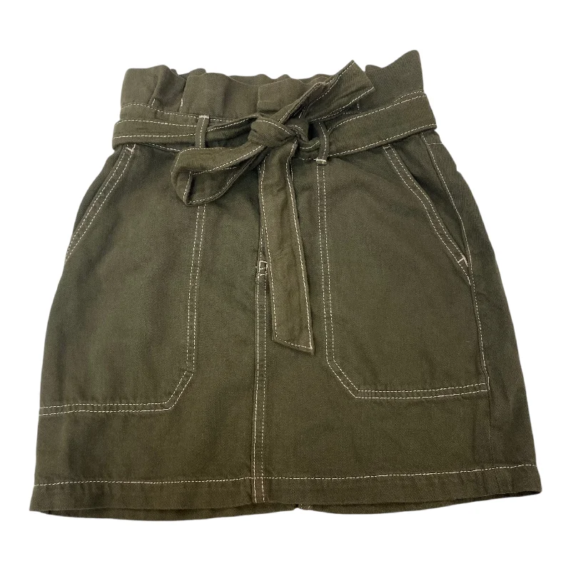 Skirt Mini & Short By Free People In Green, Size: 0 Faded Denim Skirt