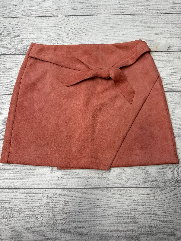 Skirt Mini & Short By Loft In Coral, Size: 12 Ripped Mini Denim Skirt