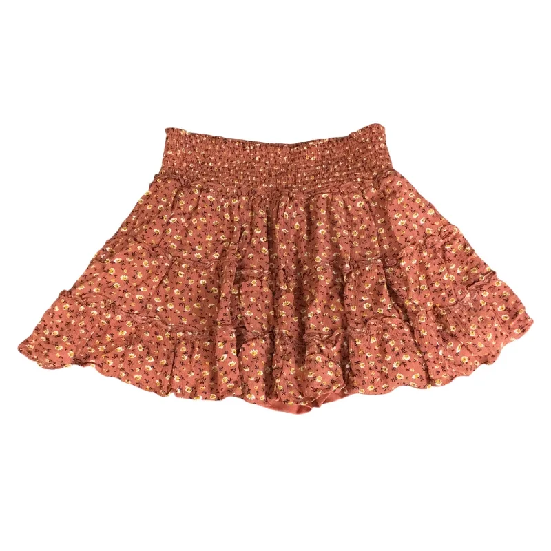 Skirt Mini & Short By Pink Lily In Orange, Size: M Distressed Mini Skirt