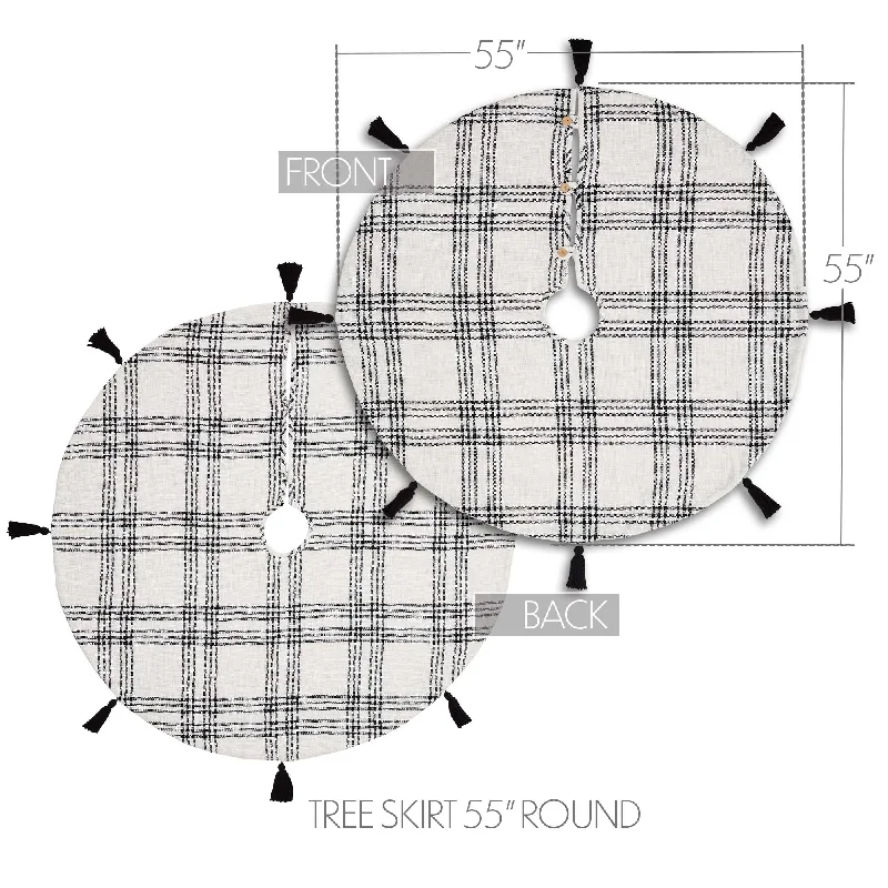 Black Plaid Tree Skirt 55