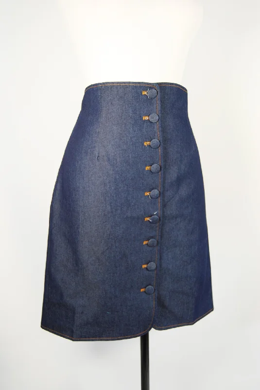 Button Jean Skirt