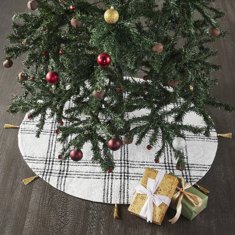 Wintergleam Black White Plaid Tree Skirt 36