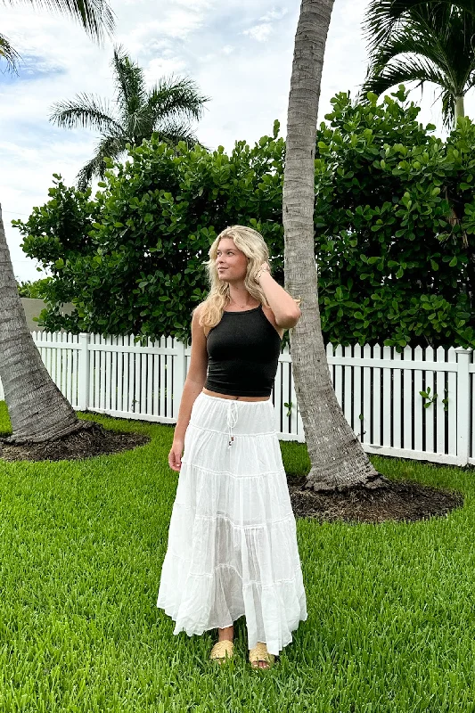 Endlessly Darling Drawstring Tiered Maxi Skirt - FINAL SALE