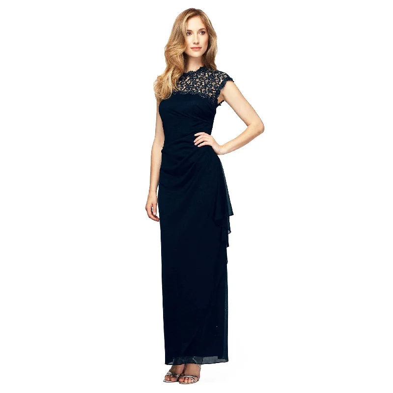 Alex Evenings AE112388 Long Formal Metallic Lace Gown