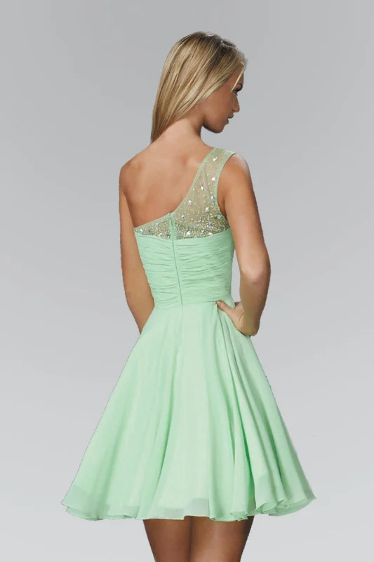 Homecoming Short One Shoulder Chiffon Cocktail Dress