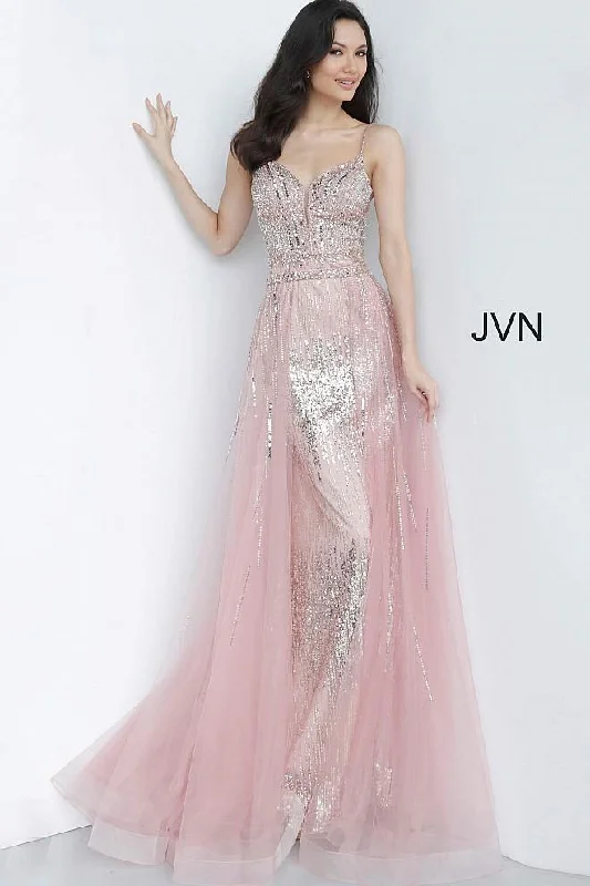 Jovani 2151 Long Spaghetti Strap Prom Gown