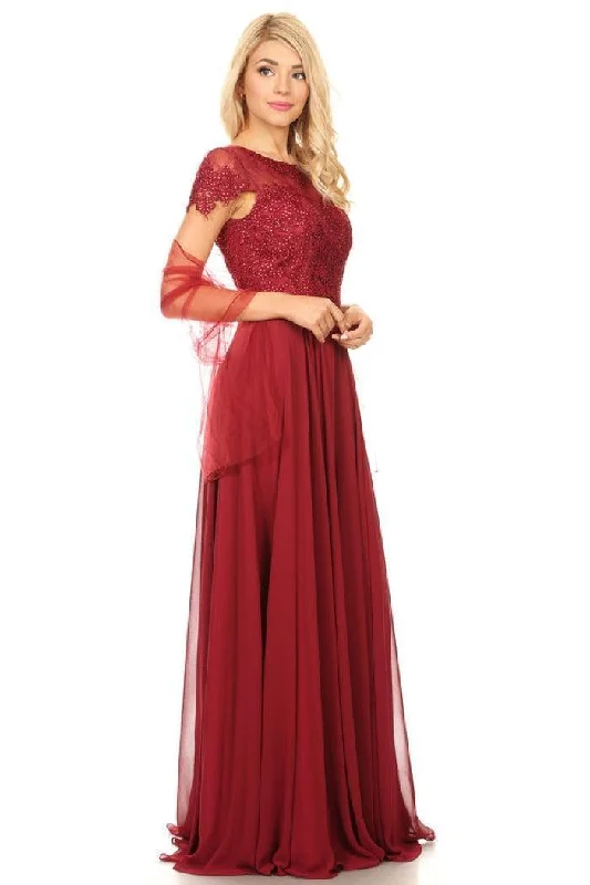 Long Mother of the Bride Beaded Chiffon Formal Gown Sale