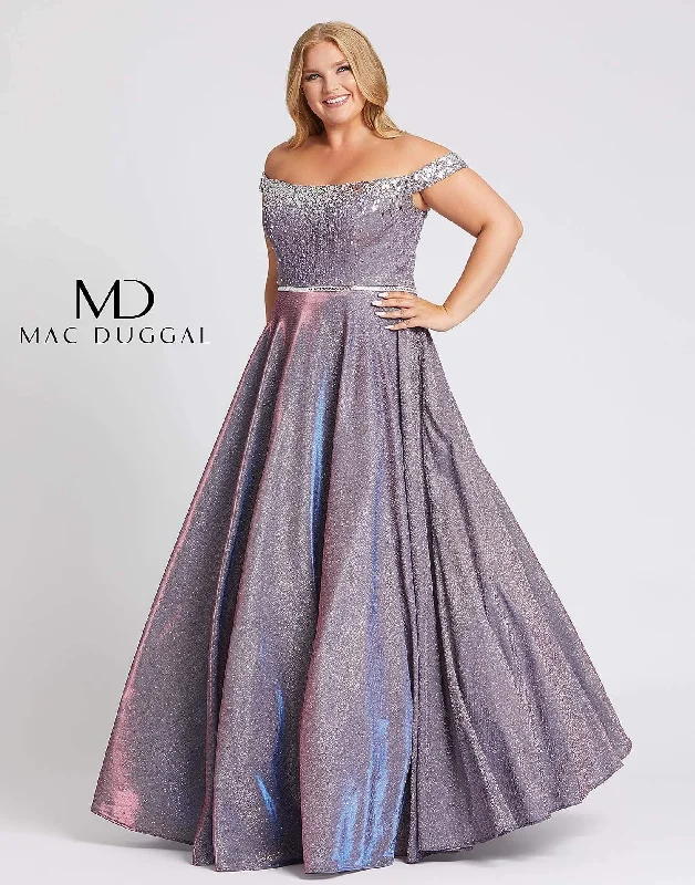 Mac Duggal 48989 Fabulouss Long Plus Size Prom Ball Gown