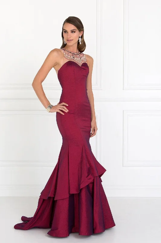 Prom Long Formal Dress with Two-Tier Skirt Evening Gown Sale