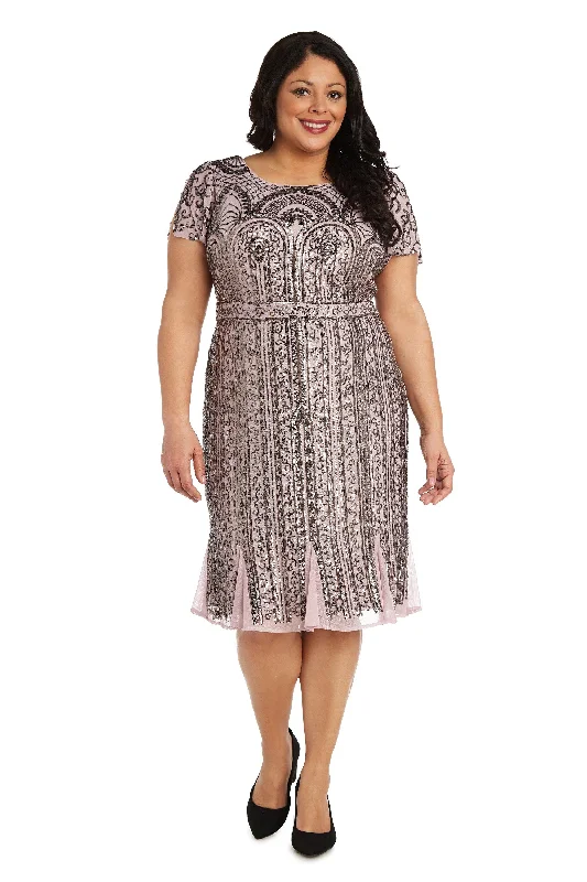 R&M Richards 7342W Short Plus Size Cocktail Dress