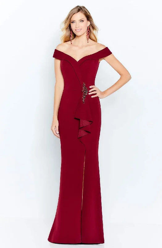 Cameron Blake - 120614 Off-Shoulder Sheath Mother of the Bride Dress