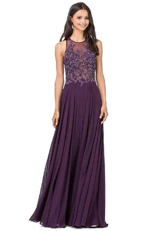 Dancing Queen - Illusion Halter Prom Dress 2251