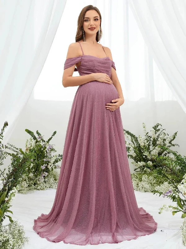 Maternity Draped Collar Backless Cami Dress