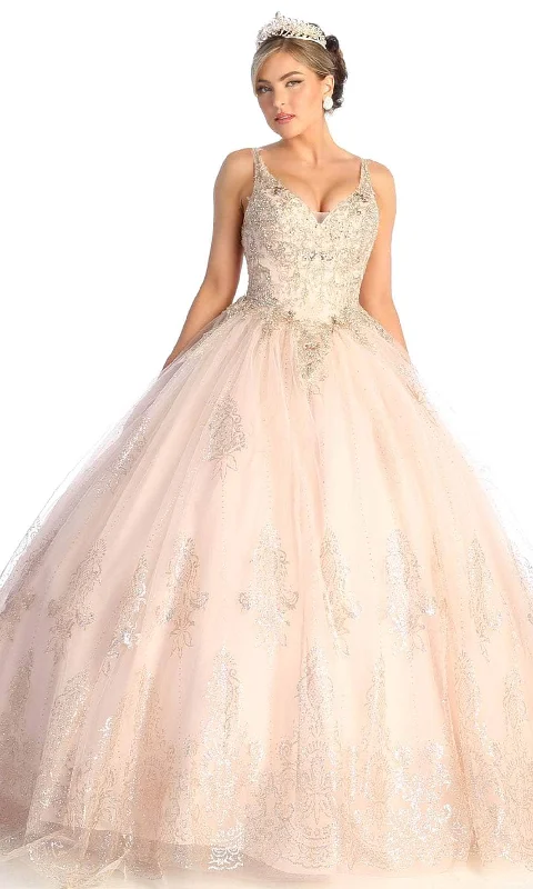 May Queen LK173 - Beaded V-Neck Quinceanera Dress