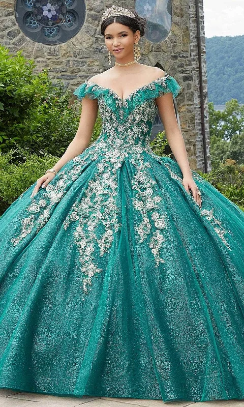 Mori Lee 89342 - Appliqued V-Neck Quinceañera Dress