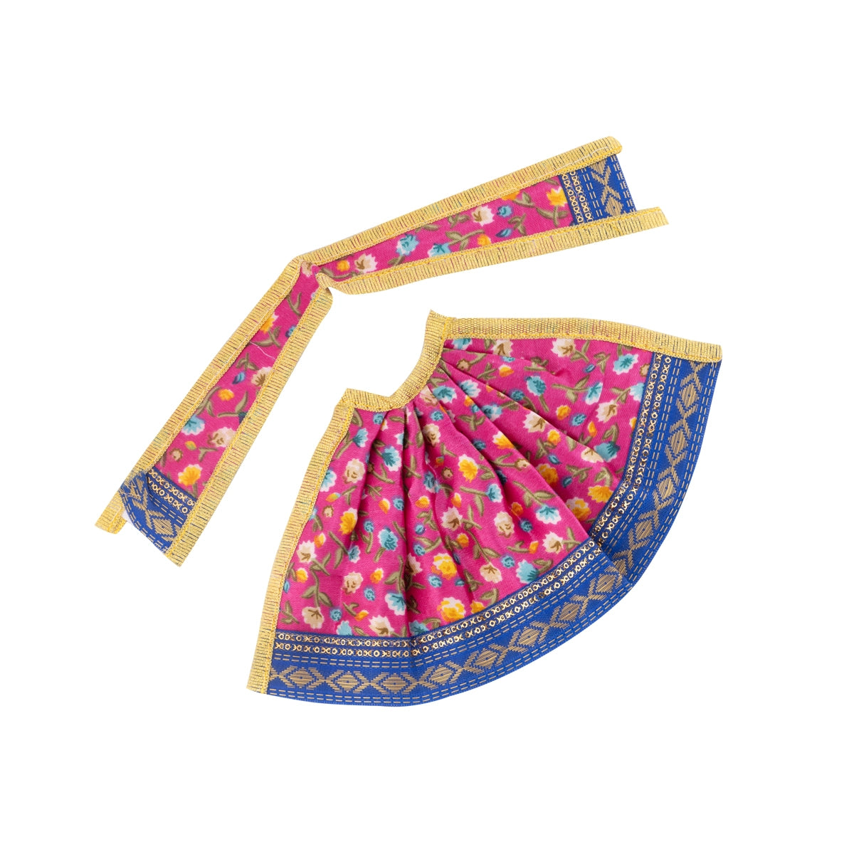 Amman Pavadai - 4 Inches | Silk Print Devi Vastra/ Mata Dress/ Mata Poshak for Deity/ 10 Gms/ Assorted Colours