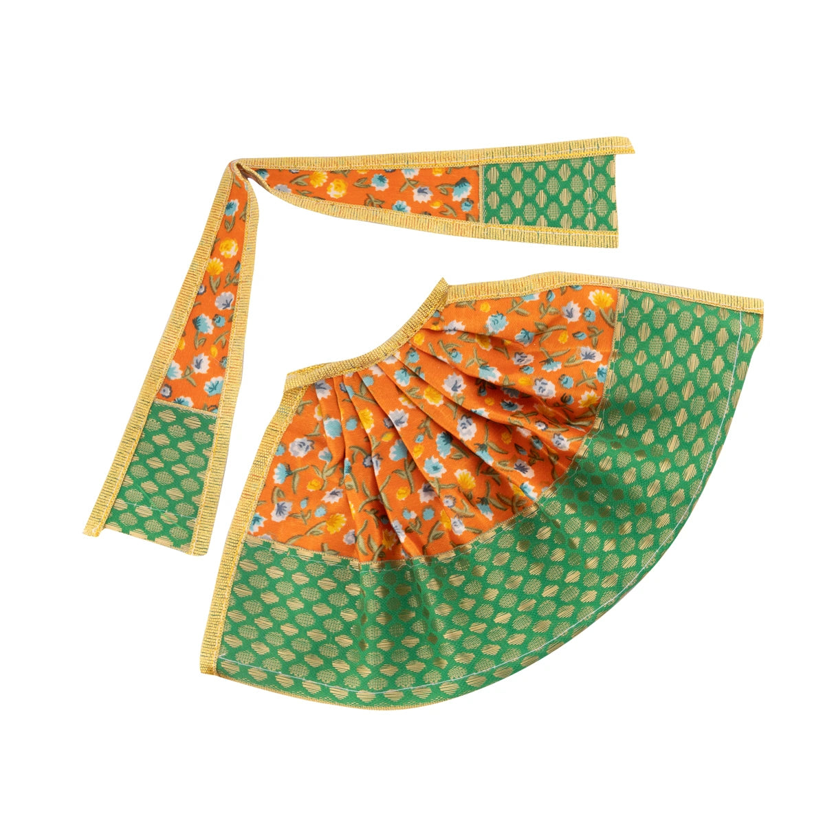 Amman Pavadai - 5 Inches | Silk Print Devi Vastra/ Mata Dress/ Mata Poshak for Deity/ 15 Gms/ Assorted Colours