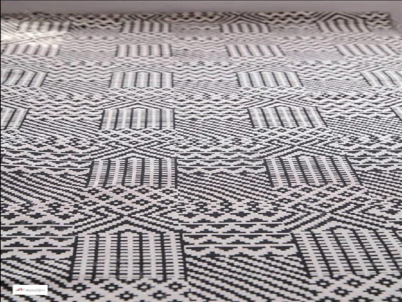 White Black Mixed Patterns Design Cotton Polyester Jacquard Fabric