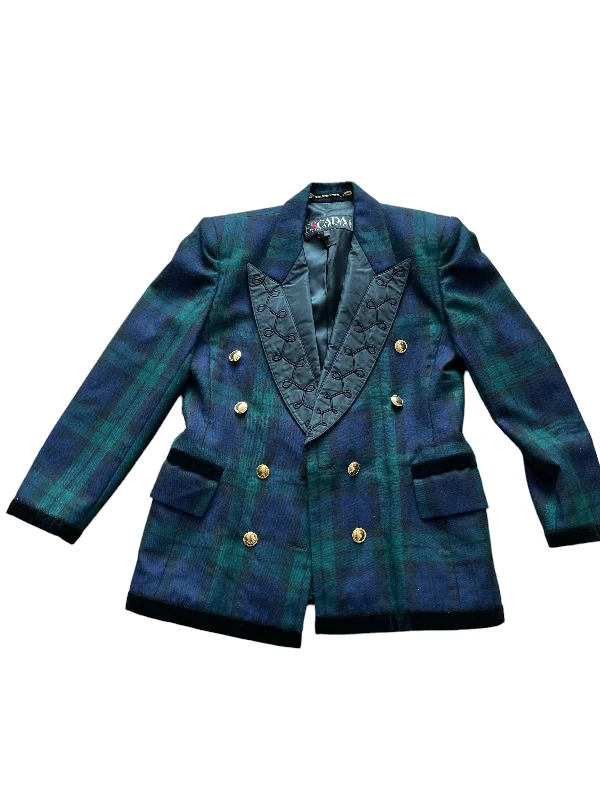 Escada by Margaretha Ley Vintage Plaid Blazer Jacket