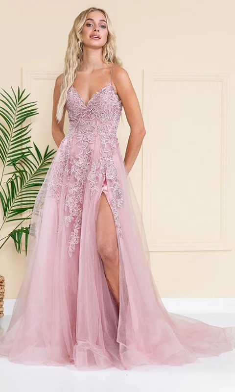 Long Tulle Prom Ball Gown with Train BZ014