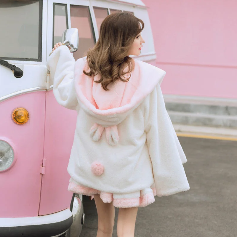 Cute rabbit ears plush jacket YV43499