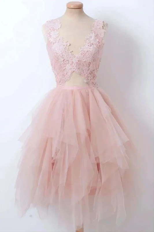 Elegant Asymmetrical Tulle Homecoming Dress