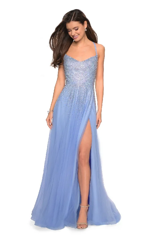 La Femme Sparkly Pastel Tulle Prom Dress 27750