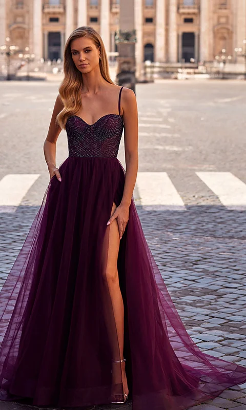 La Femme Embellished Long Tulle Prom Dress 32135