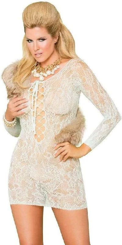 Queen Size Seduction Loose Shoulder Lace Dress